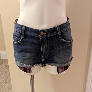 Joe's Jeans Georgie wash shorts with colorful striped lining size 29